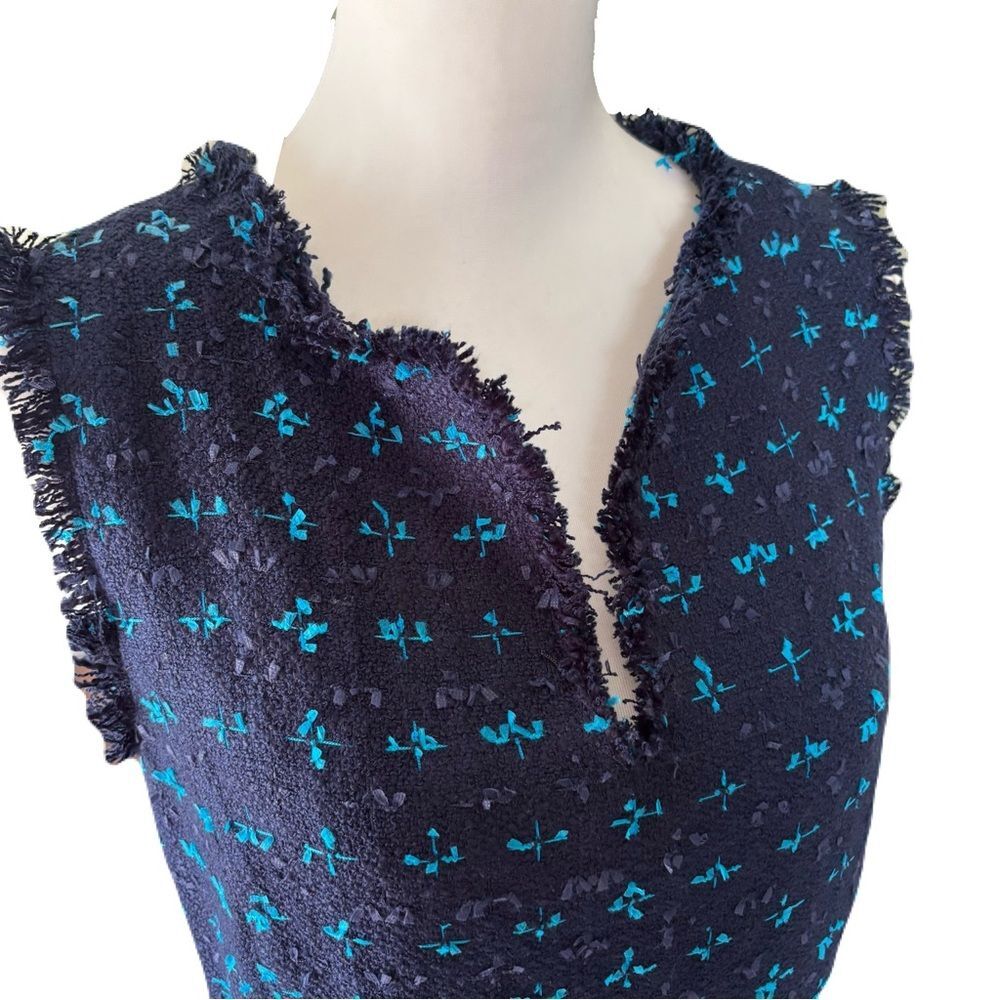 Sail to Sable NWT Navy Blue Tweed Dress Size 10 Gold Button Detail - Picture 9 of 10